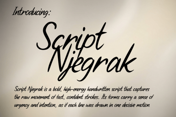 Script Njegrak: The Dynamic Display Font for Digital Presence